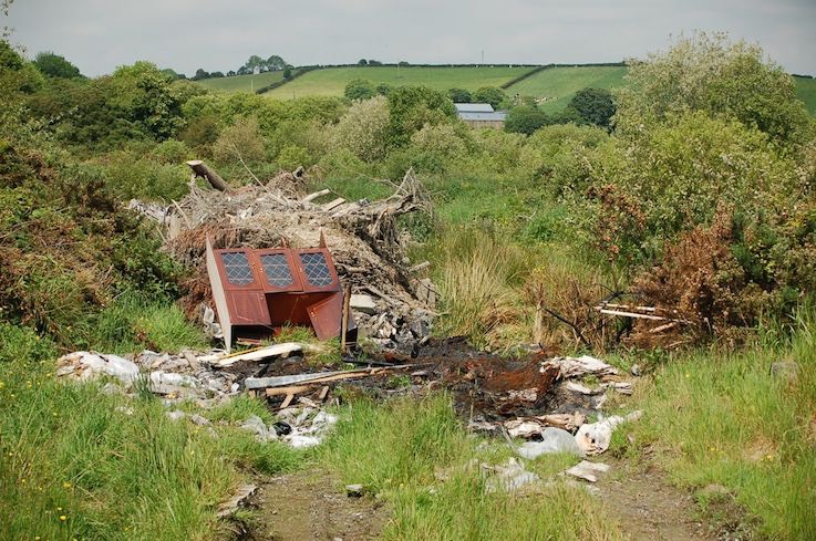 illegal dump beside rivers